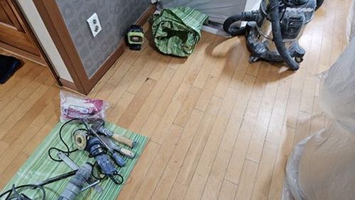 누수탐지 천장 등기구 주변 얼룩 기록 사진